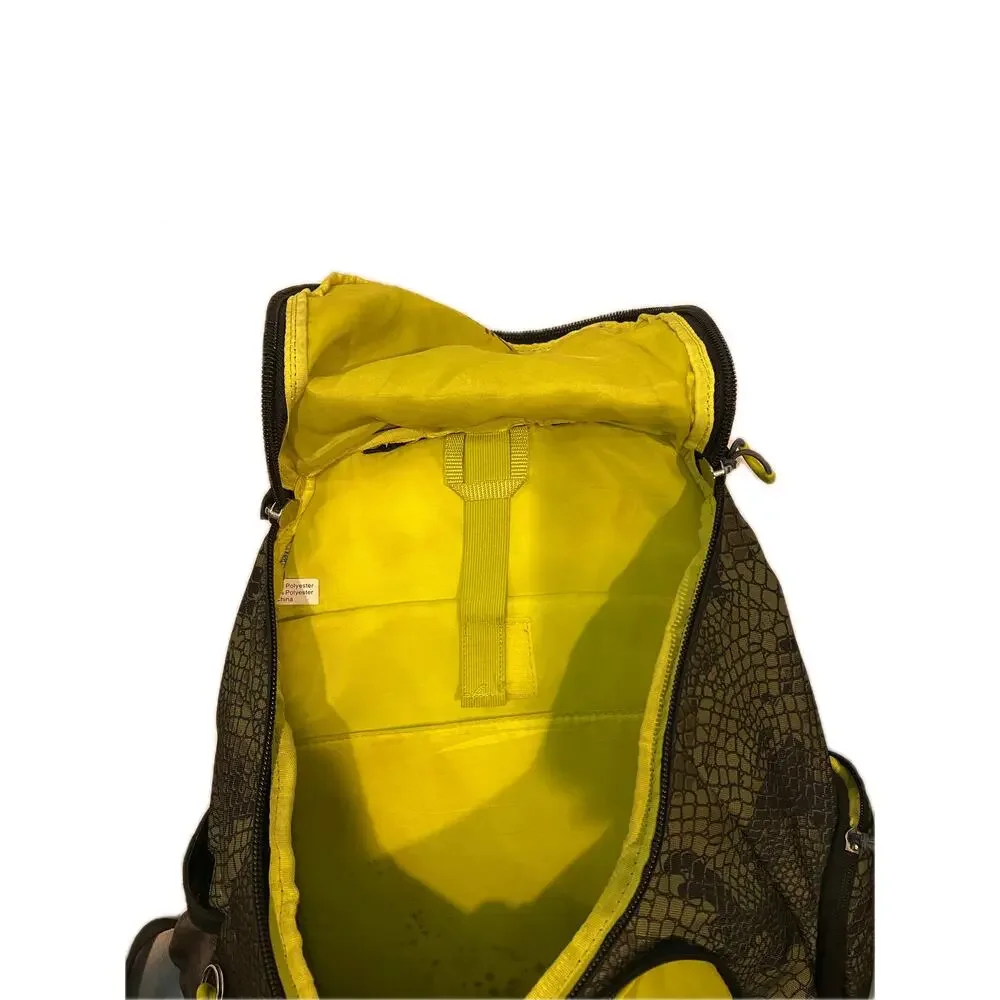 Embark Green Black Pattern Padded Backpack w Top Loader